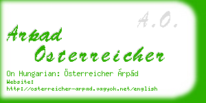 arpad osterreicher business card