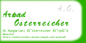 arpad osterreicher business card